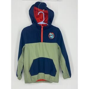 365 Kids From Garanimals Boys' Dino Color Block Jacket Hooded Sz 5, 1/4 Zip 1949